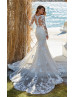 Delicate Sequined Lace Tulle Enchanting Fit-n-flare Wedding Dress